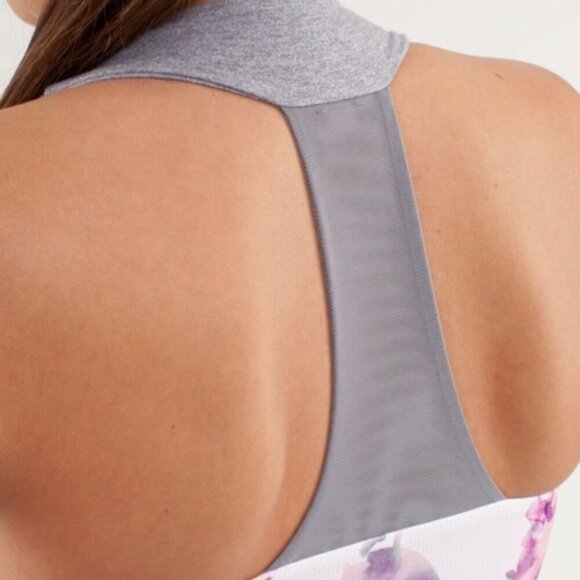 Lululemon Scoop Neck TankBlurred Blossoms White / Heathered Fossil size 10 - Picture 4 of 13